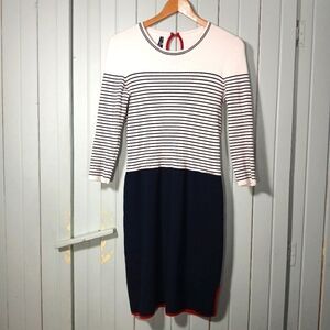 St-James Mademoiselle Navy and White Striped Dress